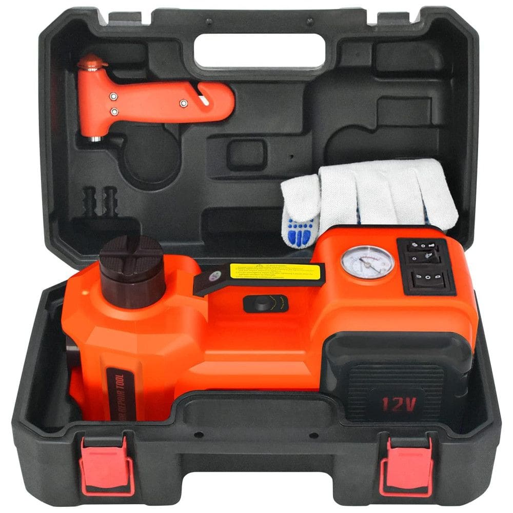 E HEELP Macaco Elétrico Hidráulico com Luz de LED, Suporta até 5 Toneladas, Laranja