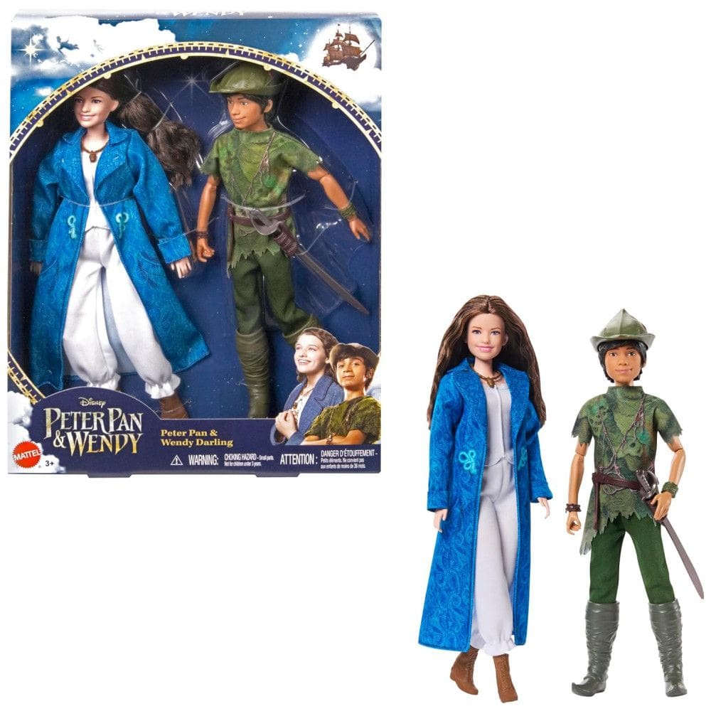 Conjunto de Bonecos da Disney, Inspirado no Filme Clássico de Peter Pan & Wendy para Crianças, Mattel