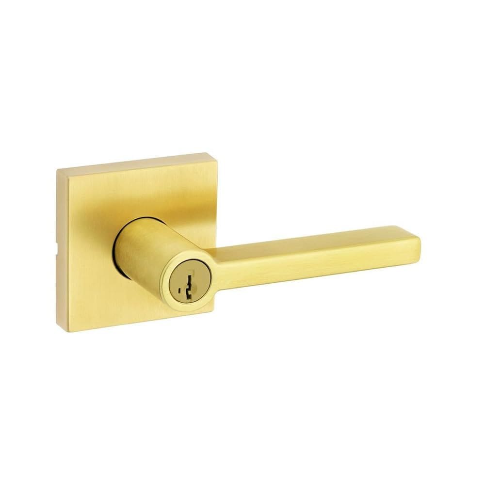Fechadura de porta Kwikset 740HFLSQT-4S Halifax Satin Brass
