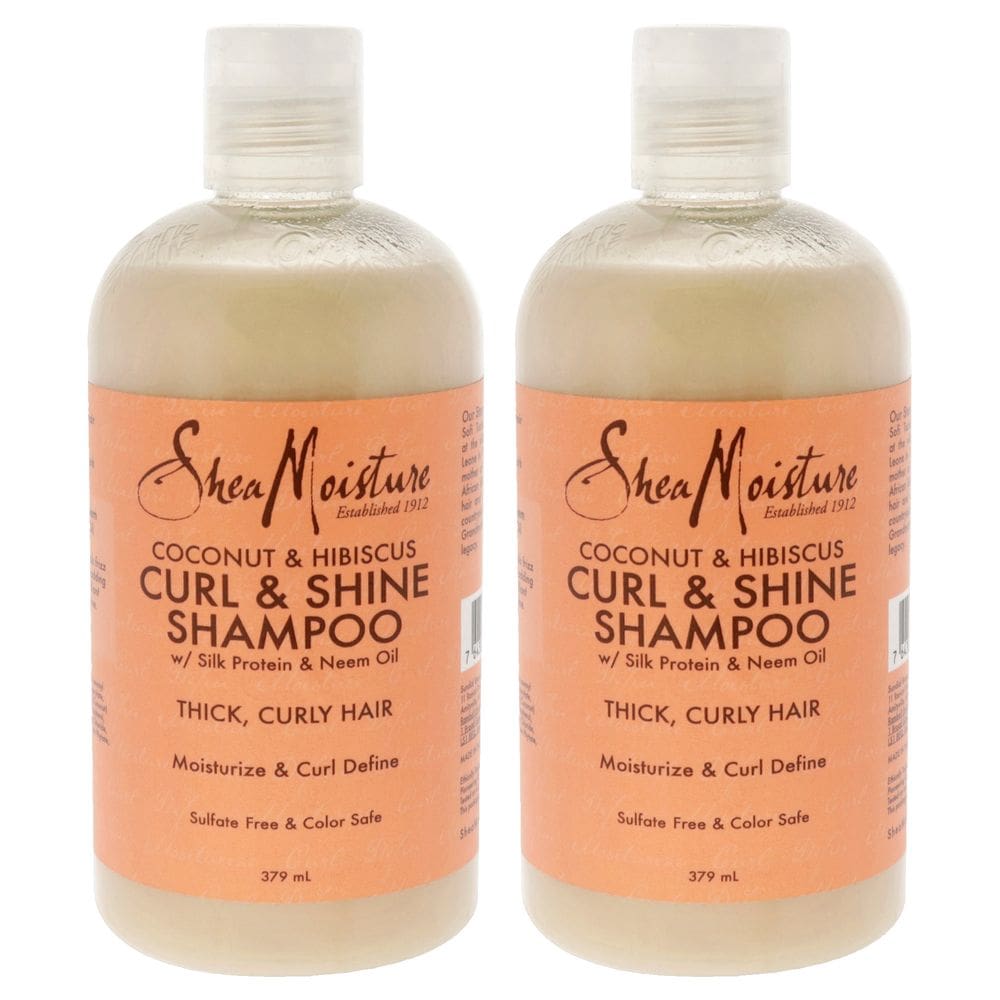 Shampoo Shea Moisture Coconut & Hibiscus Curl & Shine, pacote com 2 unidades