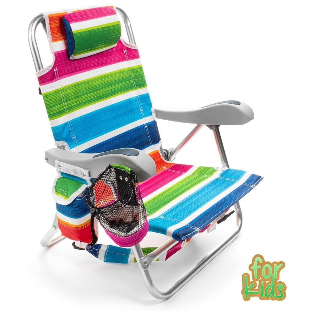 Cadeira de Praia Infantil Dobrável com 4 Posições e Alça de Transporte, Homevative, Colorida