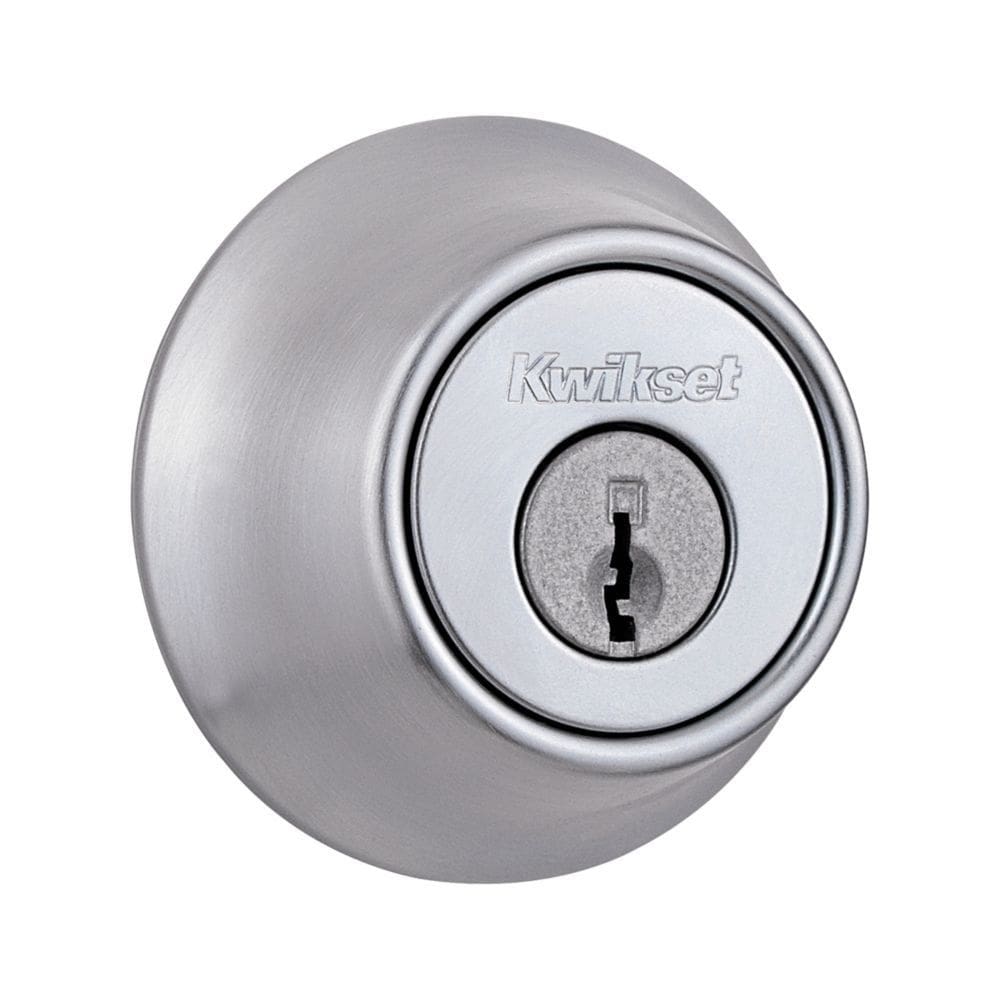 Fechadura com chave Deadbolt Lock Kwikset 660 Satin Chrome ANSI Grade 3