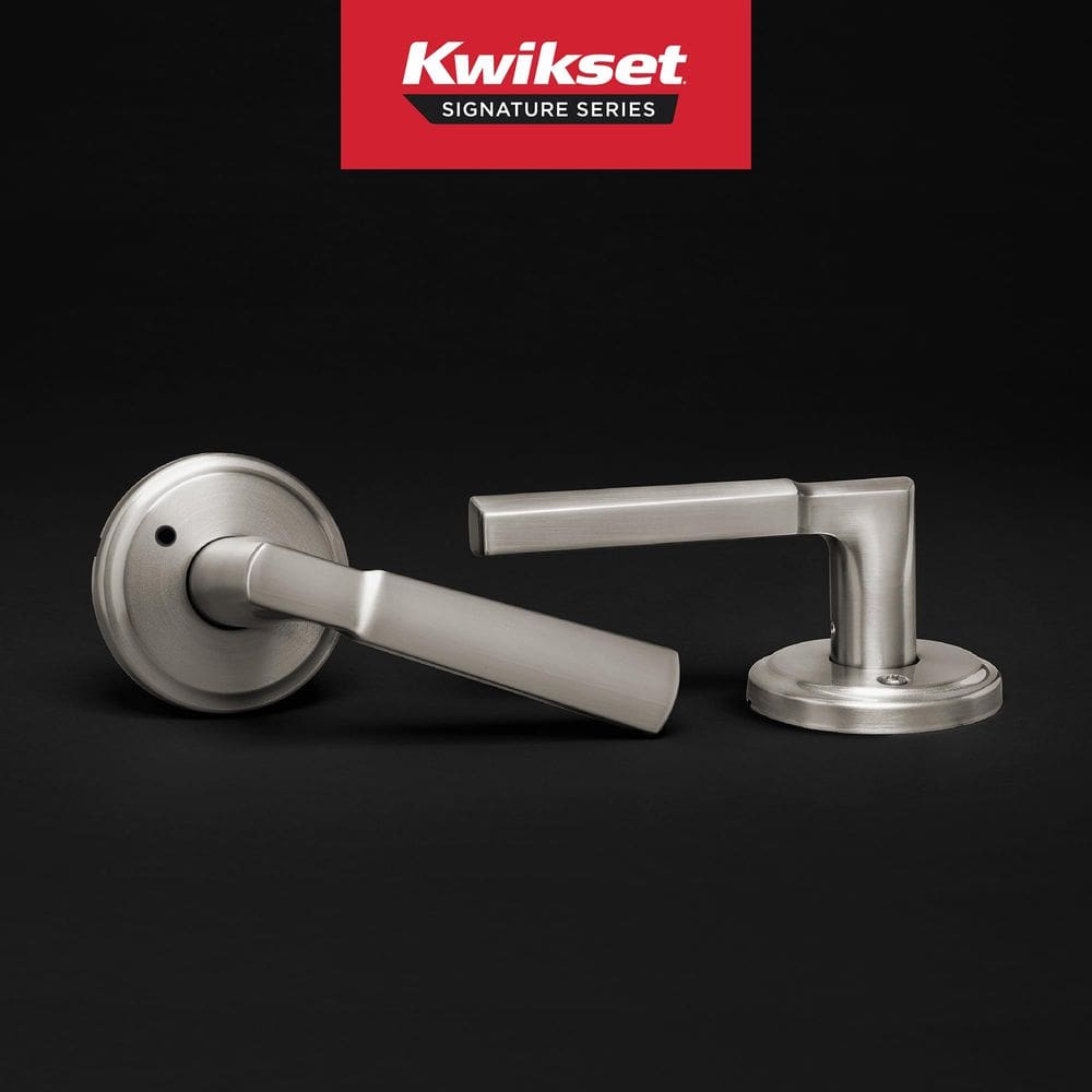 Fechadura de privacidade sem chave de níquel acetinado Kwikset | Ponto