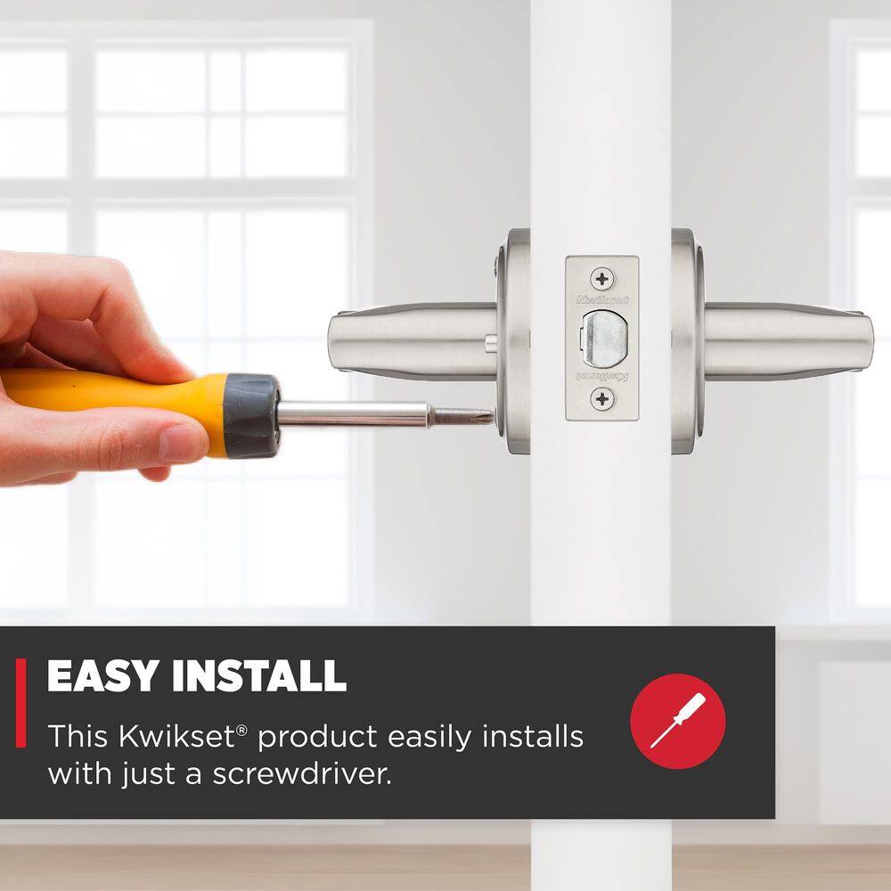 Fechadura de privacidade sem chave de níquel acetinado Kwikset | Ponto