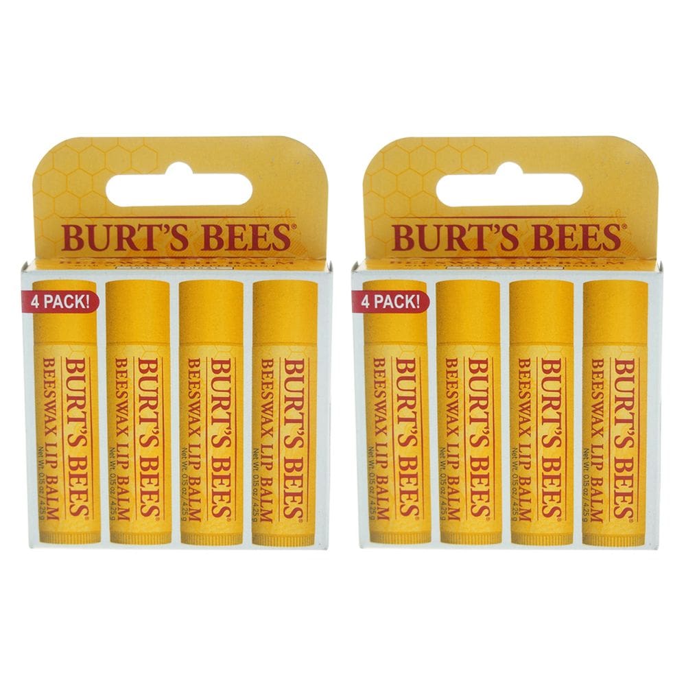Bálsamo labial Burts Bees, cera de abelha com vitamina E e óleo de hortelã, pacote com 2 unidades