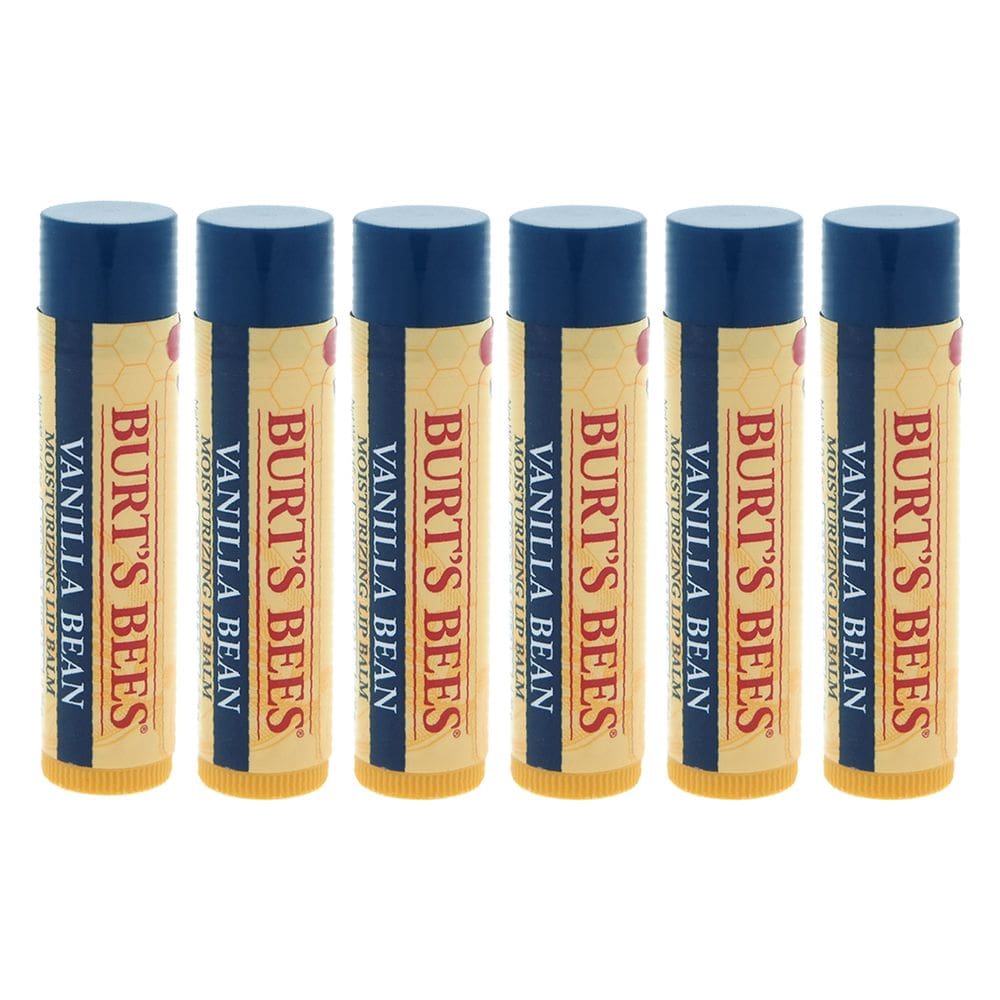 Bálsamo labial Burts Bees Vanilla Bees, pacote com 6 hidratantes