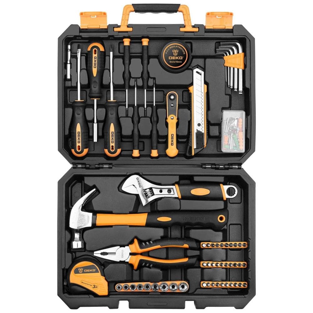 DEKOPRO Kit de Ferramentas c, Maleta de Transporte, 100 Peças, Amarela
