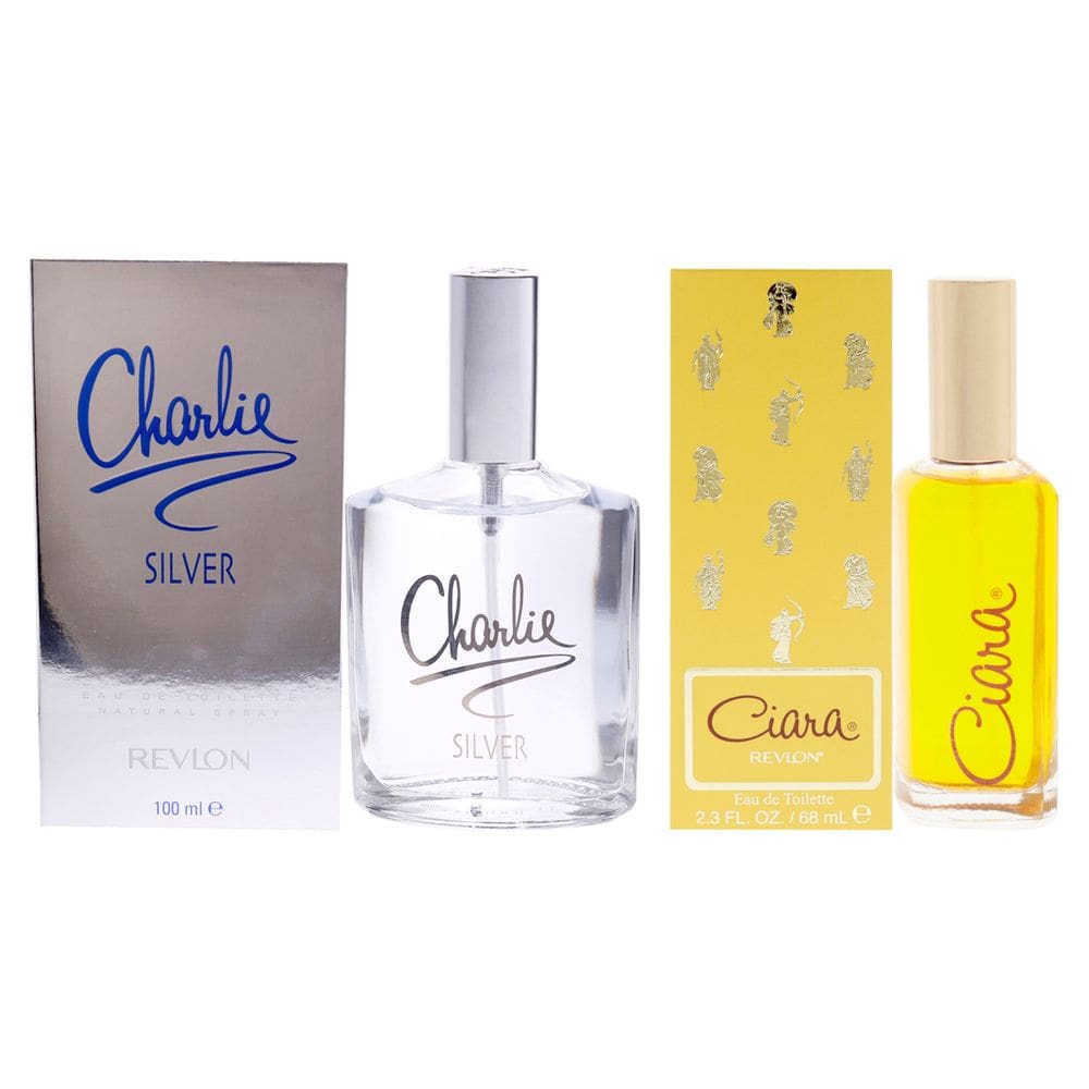 Kit de 2 peças de perfume Revlon Charlie Silver e Ciara para mulheres