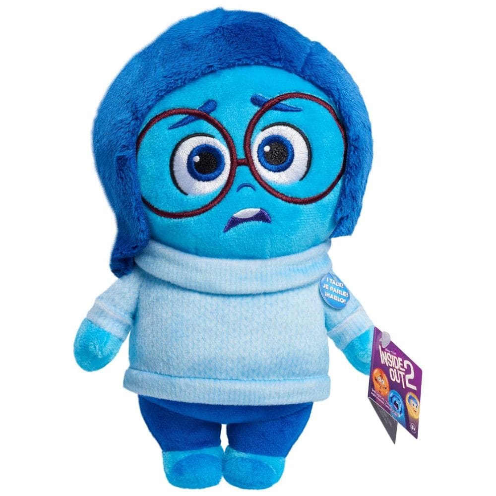 Pelúcia Falante Personagem Tristeza 19 cm de Altura, Divertida Mente 2, para Crianças de 3 Anos ou Mais
