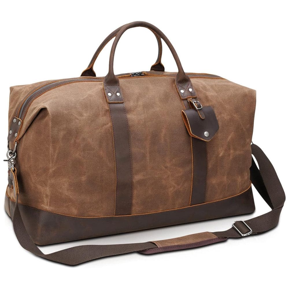 Bolsa de Viagem Masculina Clássica de Couro, POLARE , Marrom