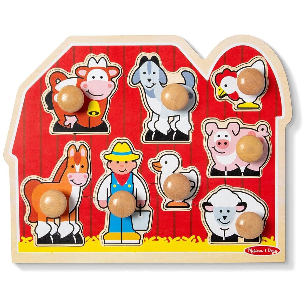 Quebra Cabeça de Madeira Pré Escolar Animais de Fazenda para Crianças de 1 Ano ou Mais, Melissa & Doug