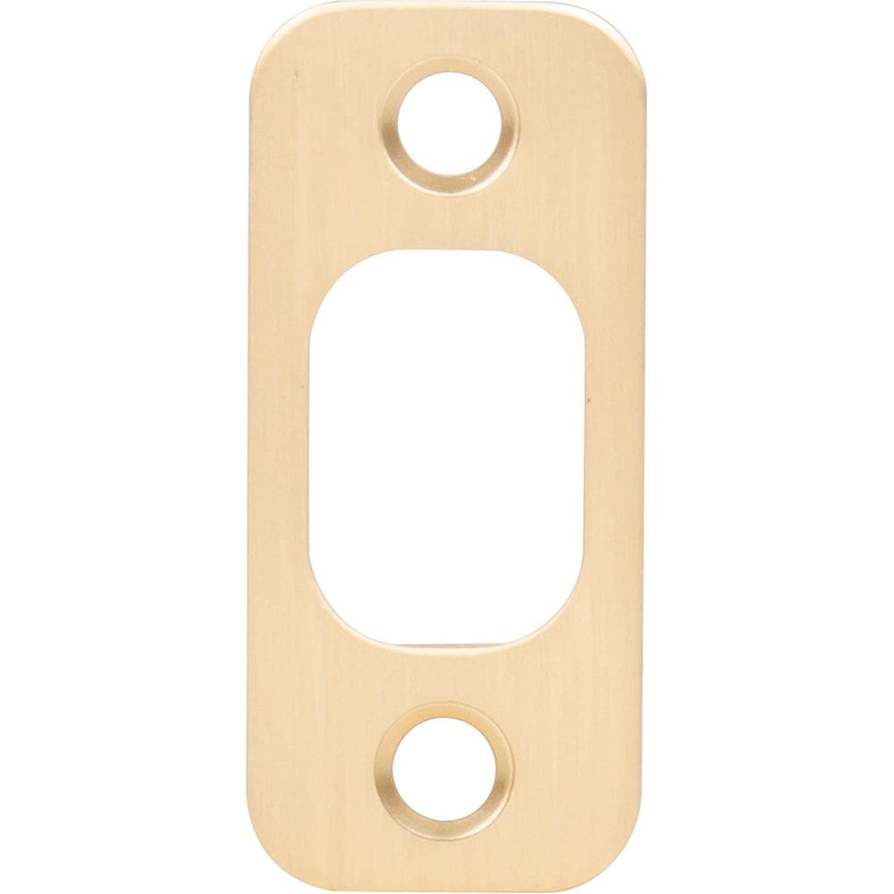 Placa de ataque de canto redondo Lock Stone Harbor Hardware em latão acetinado