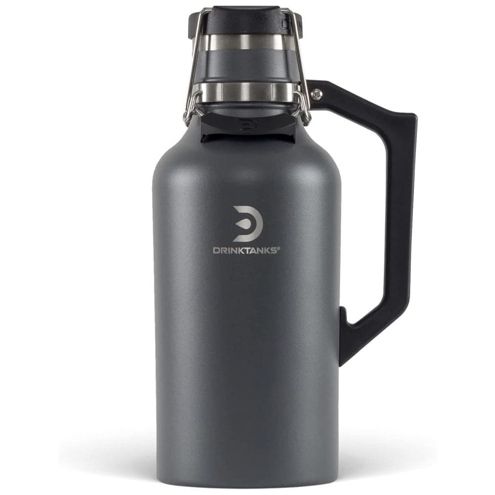 DrinkTanks Cooler Portátil para Garrafas de cerveja com Isolamento Duplo, Aço Inox, Cinza