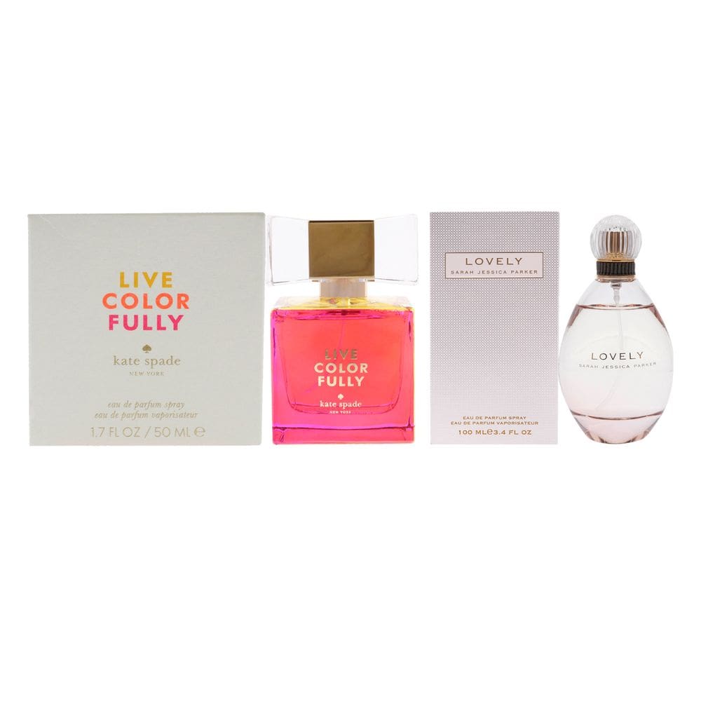 Kit de perfume Kate Spade Lovely and Live Colorfully, 2 peças para mulheres