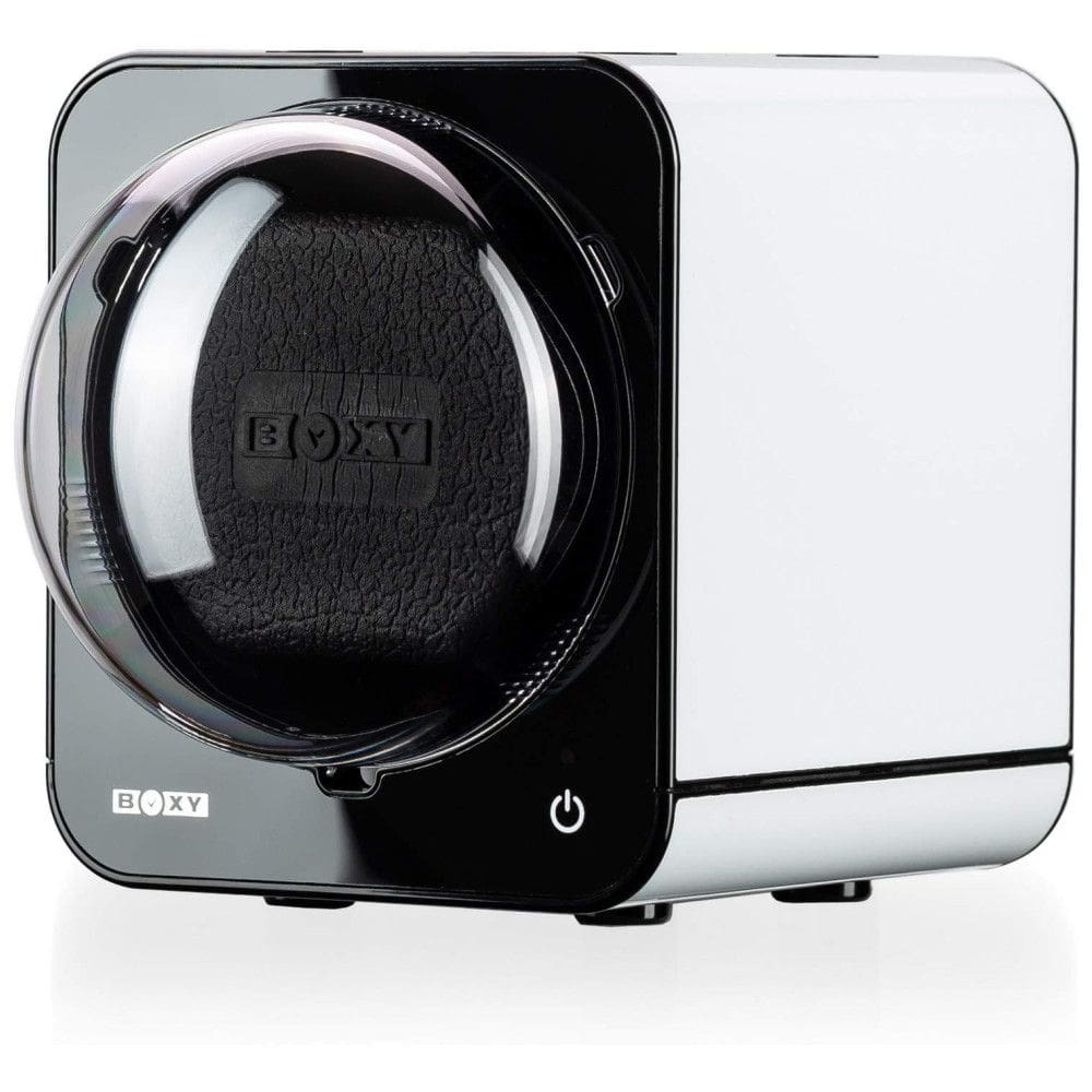 Caixa, Estojo Rotativo Automático para Relógios, 1 Lugar, ABEST BOXY Fancy Brick, Branco