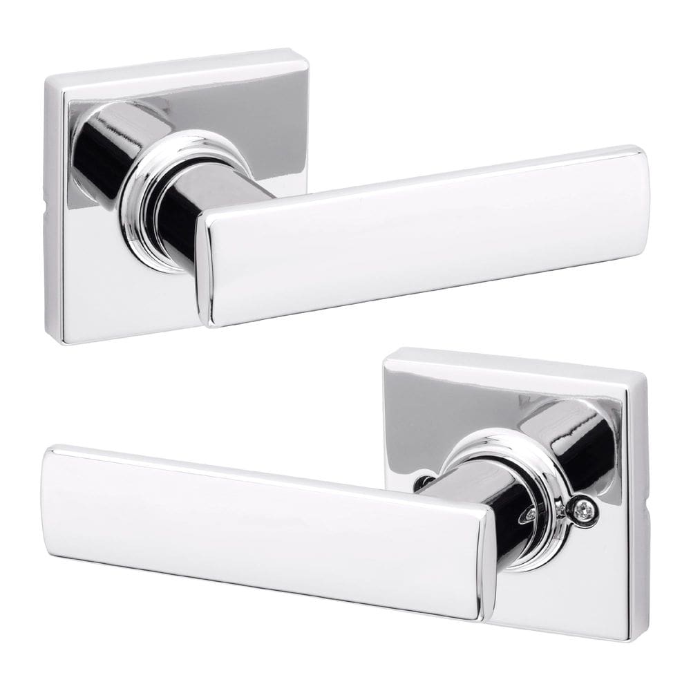 Maçaneta de porta Kwikset Breton Interior Passage em cromo polido