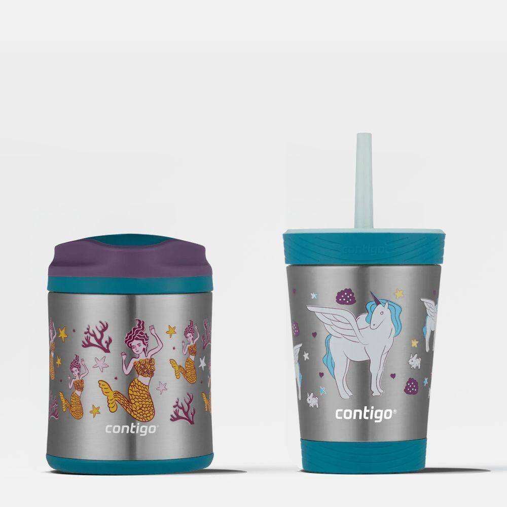 Kit Copo Térmico Kids Unicórnio 341ml + Pote Térmico Kids Sereia 284ml | Contigo