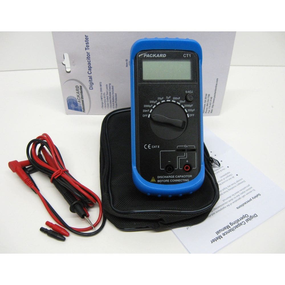 Testador de capacitores Packard CT1 2-2000 MFD 9V com bateria