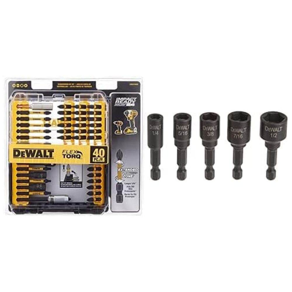 DEWALT Kit de Ponta de Chave de Fenda 40 Peças e 5 Pontas Magnética