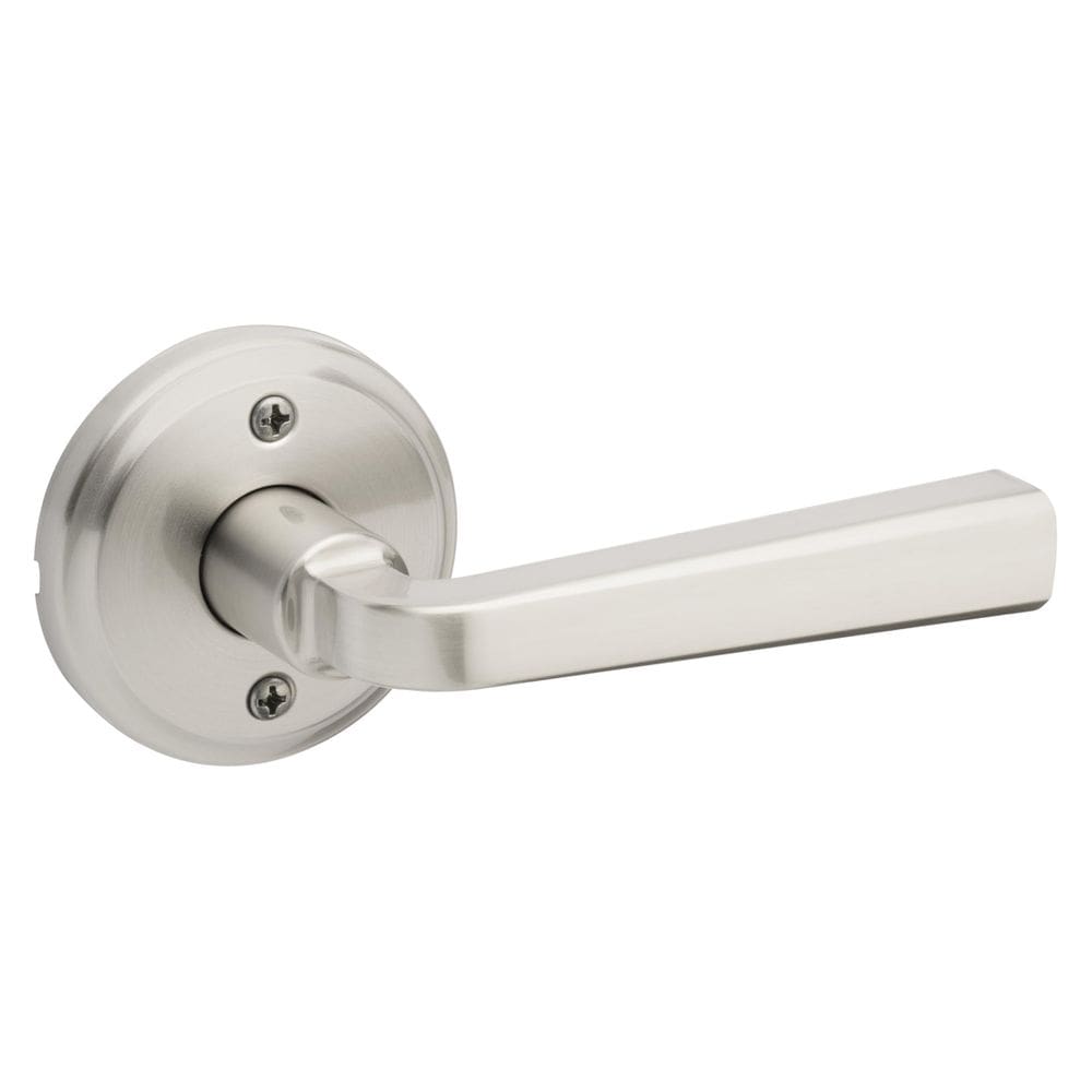 Maçaneta de porta fictícia Kwikset Trafford Satin Nickel Microban