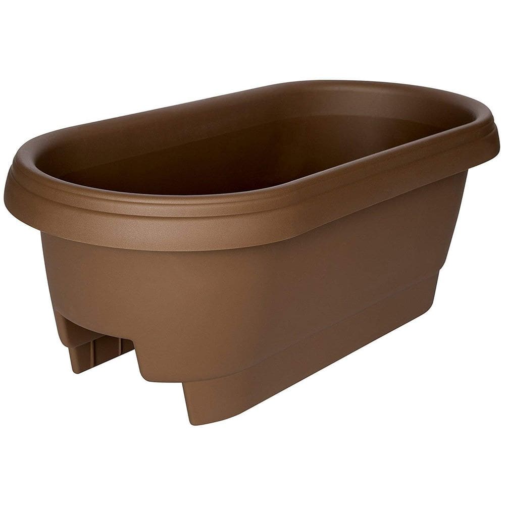 Caixa de trilhos de convés oval Planter Bloem Chocolate 61x31x23cm