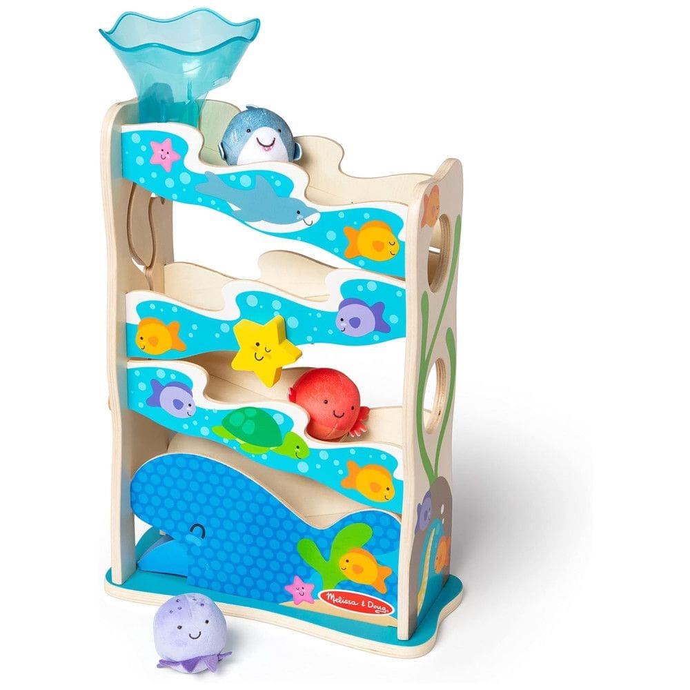 Escorregador Infantil de Madeira, Tema Oceano com 5 Peças Ideal para Aprendizagem Precoce de Bebês e Crianças, Melissa & Doug