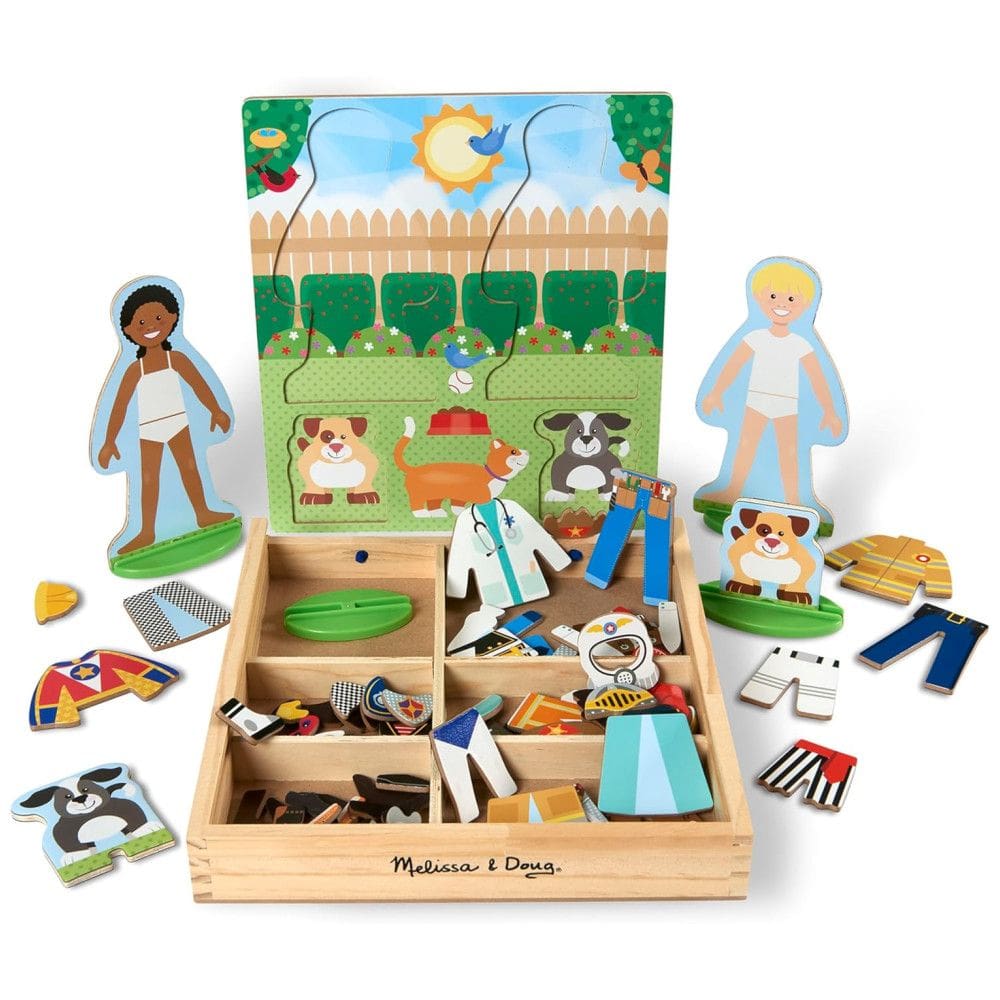 Kit Bonecos Magnéticos Infantil para Vestir de Madeira com 74 Peças para Crianças Acima de 3 Anos, Melissa & Doug
