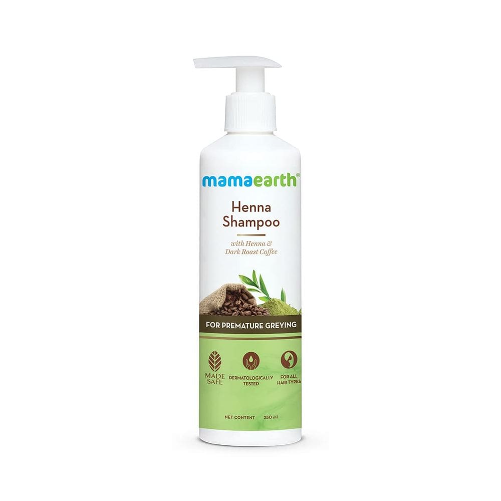 Shampoo Mamaearth Henna con Henna y Café Tostado Profundo 250 ml
