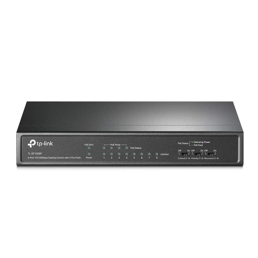 Switch PoE TP-Link TL-SF1008P 8 portas 10/100 Mbps 4 PoE+ 66 W