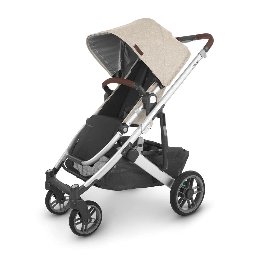 Carrinho de Bebê Completo com Proteção Contra Insetos e Chuva, UPPAbaby Cruz V2, Bege e Cinza