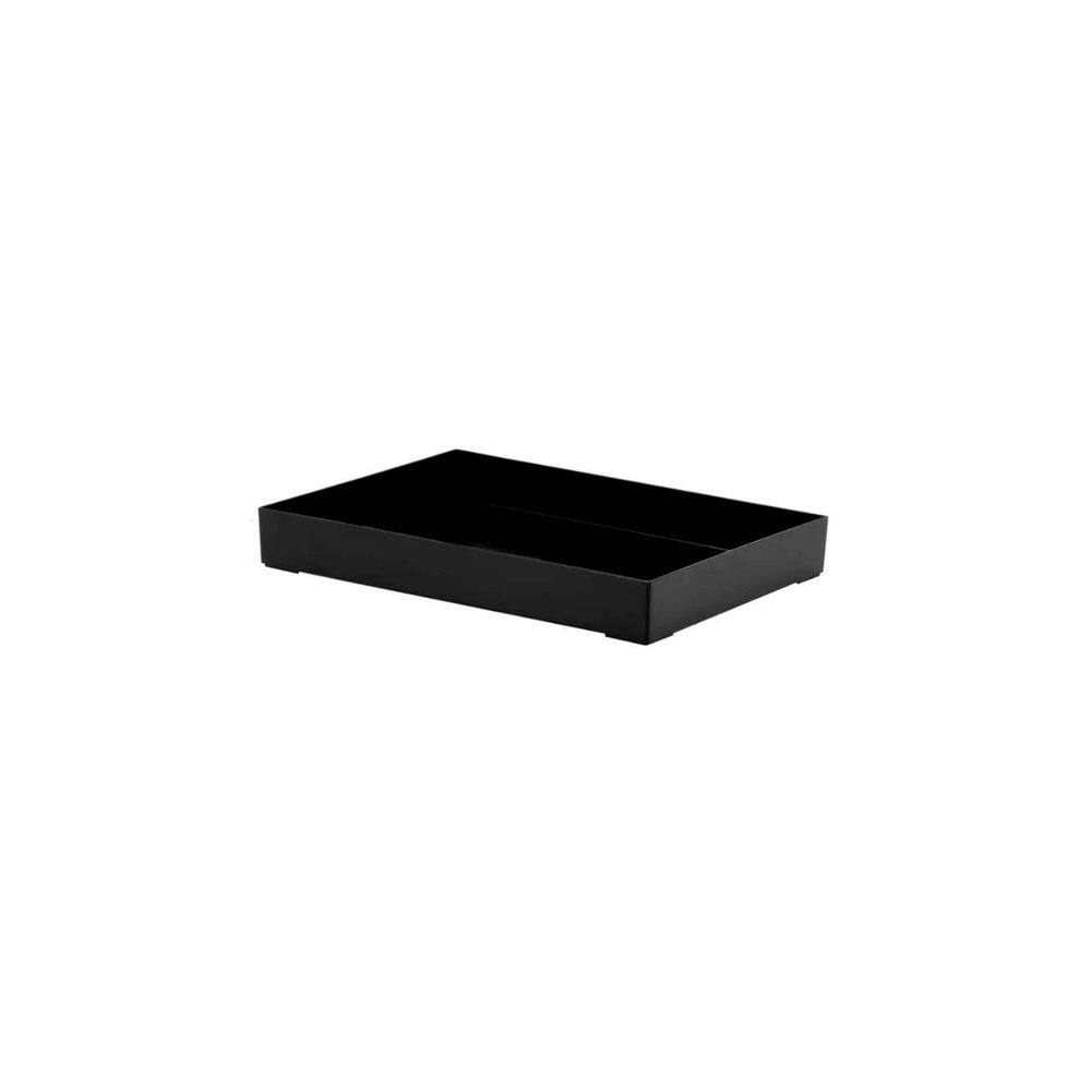 Bandeja Retangular Mini Preta Servir Sushi Petiscos 17cm