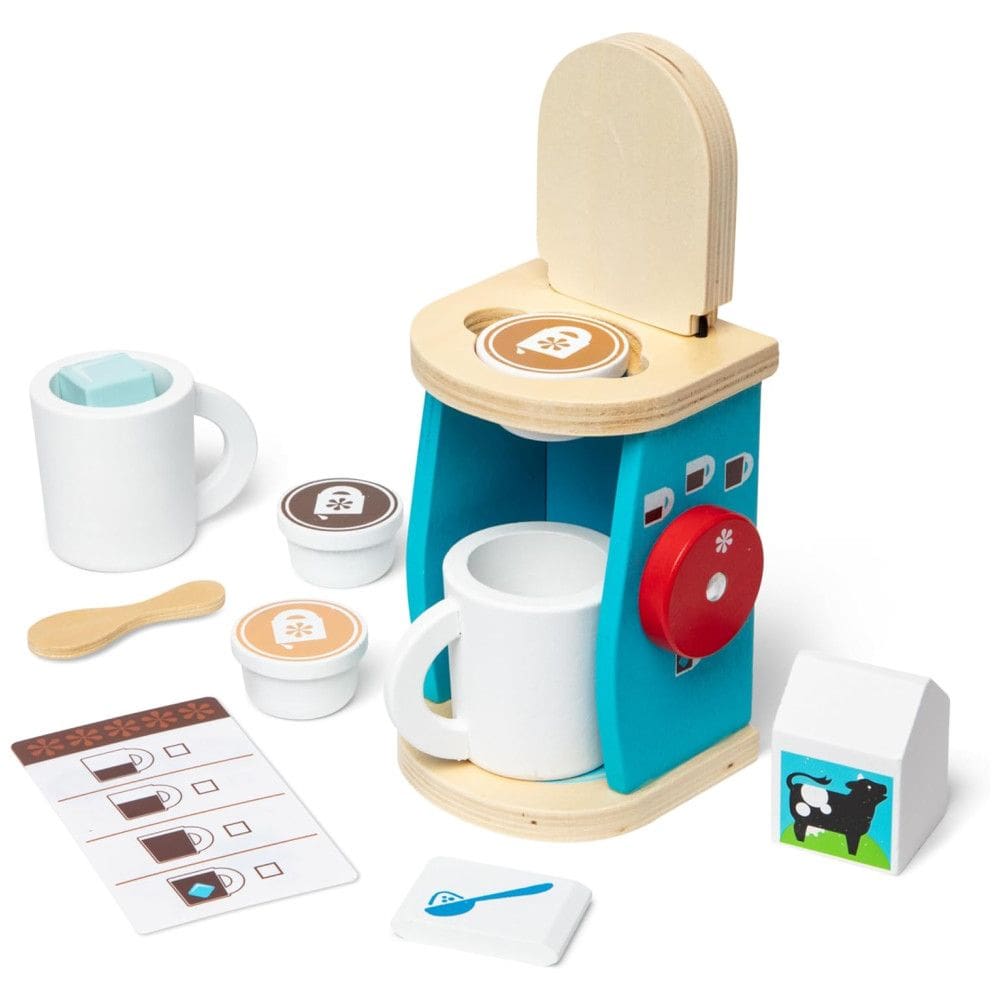 Kit Cafeteira Infantil de Madeira para Brincar de Cozinha com 11 Peças para Crianças Acima de 3 Anos, Melissa & Doug