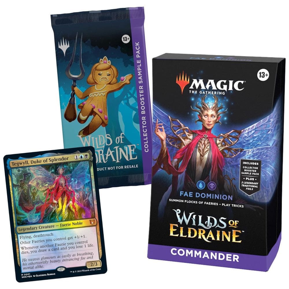Magic The Gathering Selvas de Eldraine Deck de Commander, Domínio FAE com 100 Cartas e Acessórios