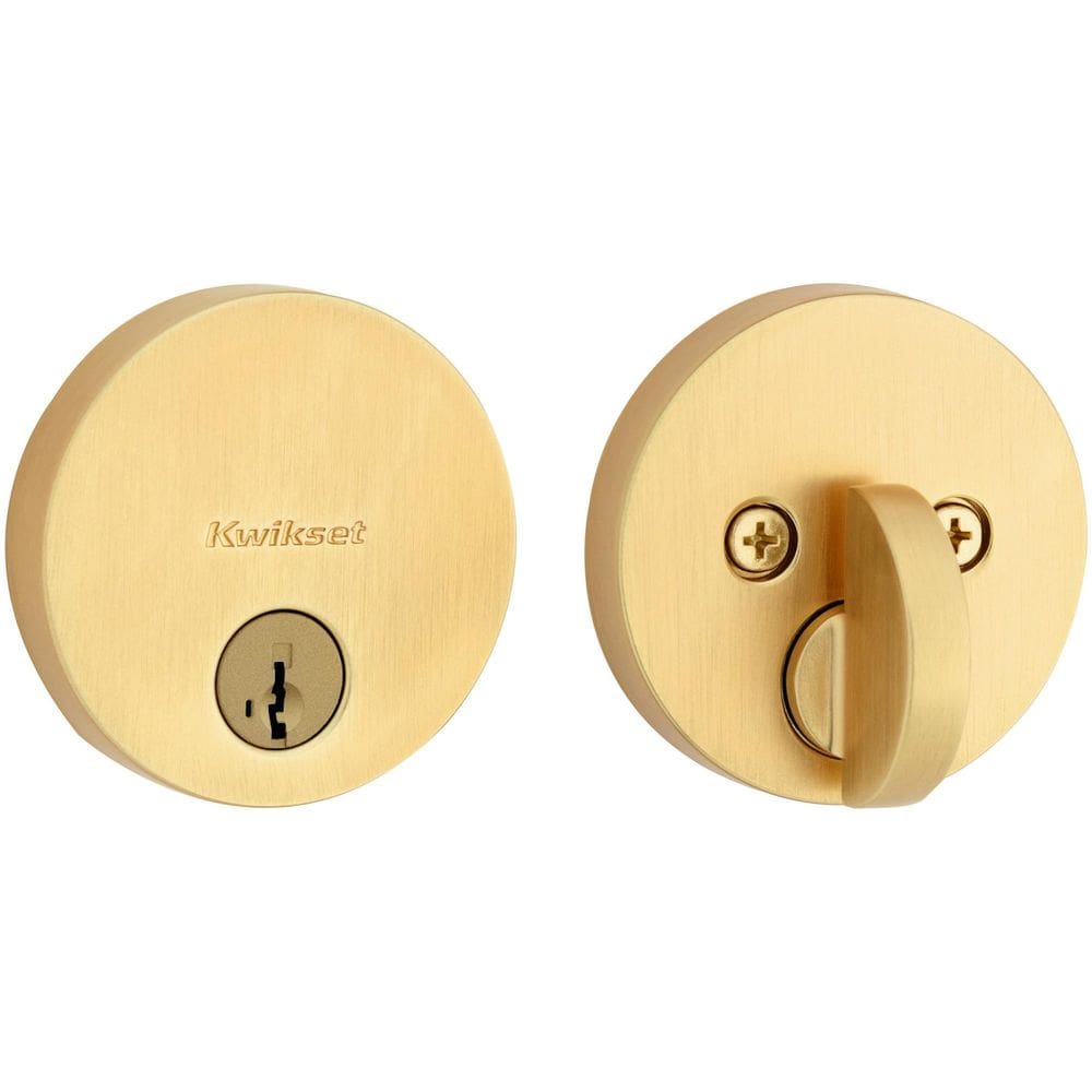 Fechadura Kwikset 258RDT-S em latão acetinado SmartKey Deadbolt