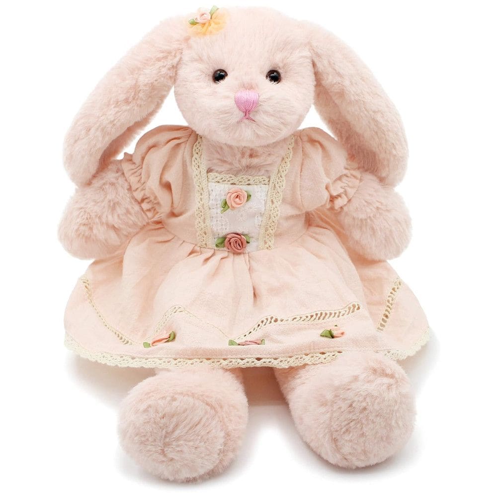 Coelho de Pelúcia de 38 cm com Vestido Vintage, Coleção Páscoa, Oits Cute, Rosa