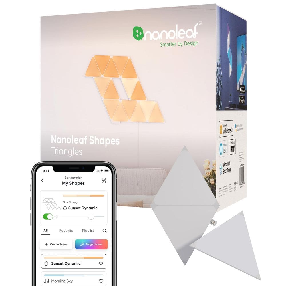 Pacote de expansão Smart RGBW LED Dimmable Nanoleaf Shapes