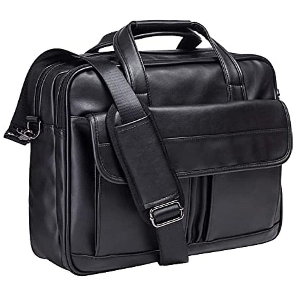 Bolsa, Maleta de Couro Masculina para Laptop, SEYFOCNIA, Preto