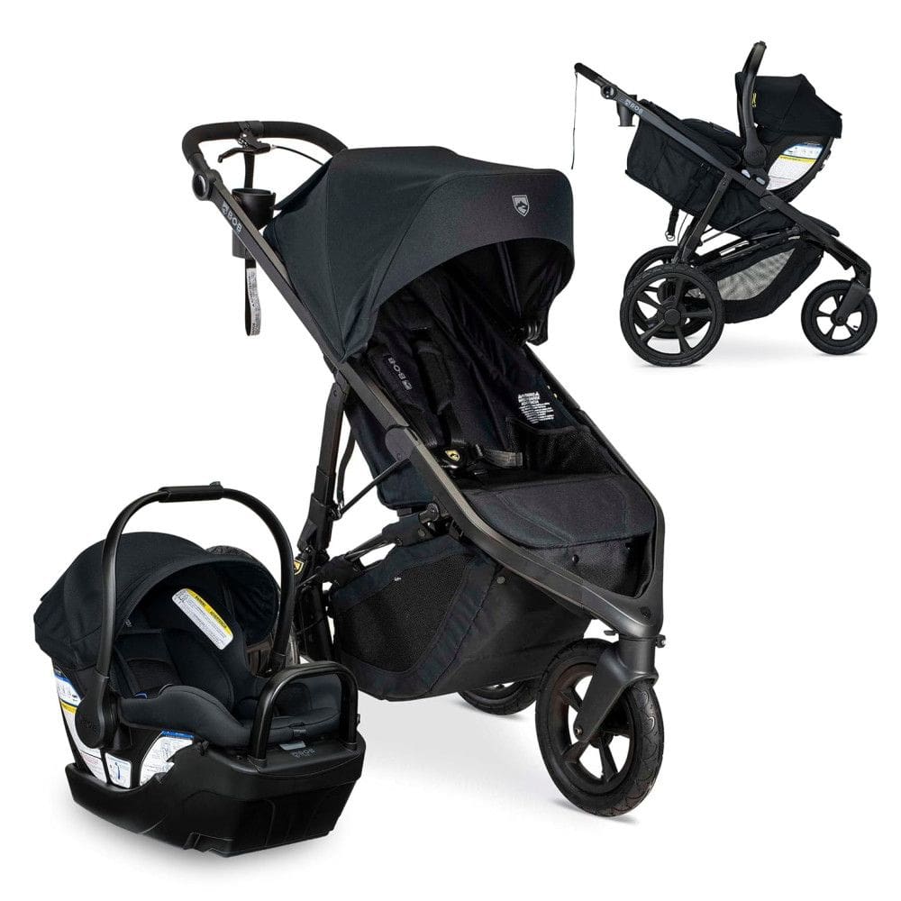 Carrinho de Bebê Travel System com Suspensão Dupla Independente para Maior Conforto, Dossel e Cesta Removível, BOB Gear Wayfinder, Preto
