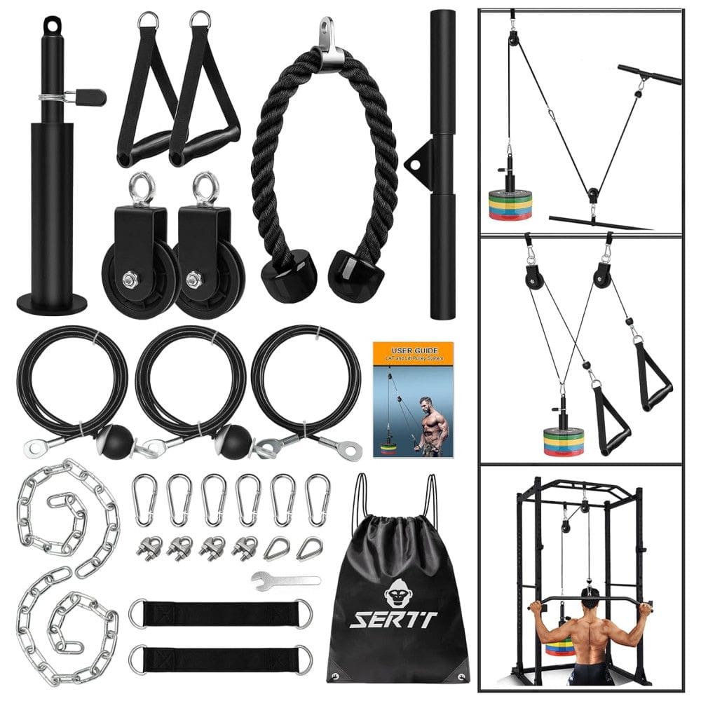 Kit de Acessórios Multifuncionais para Treino em Casa, 7 Peças, SERTT, Preto