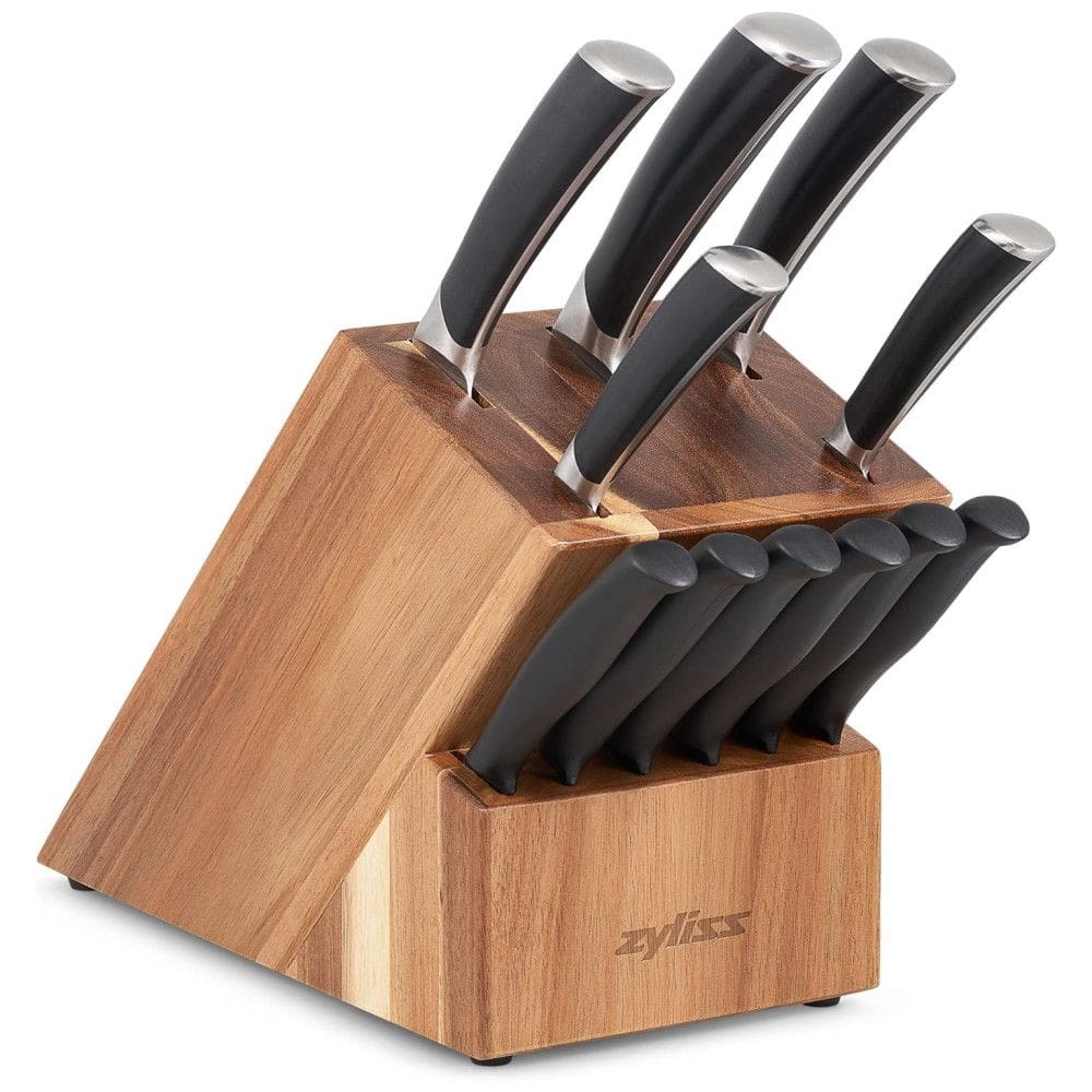 Conjunto de Facas com Afiador Embutido e Bloco de Bancada 12 Peças, ZYLISS E920280U, Preto