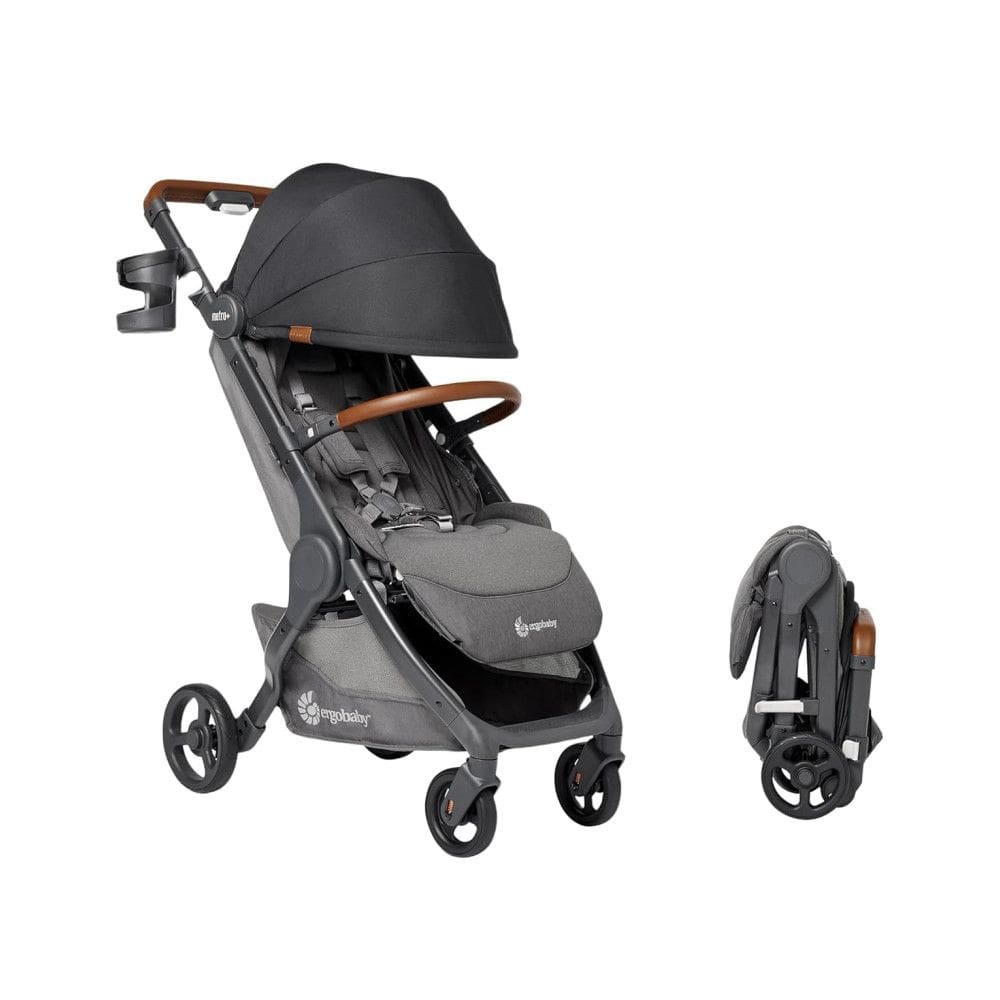 Carrinho de Bebê Leve e Dobrável com Guiador Ajustável, Carrega até 22 kg, Ergobaby, Preto