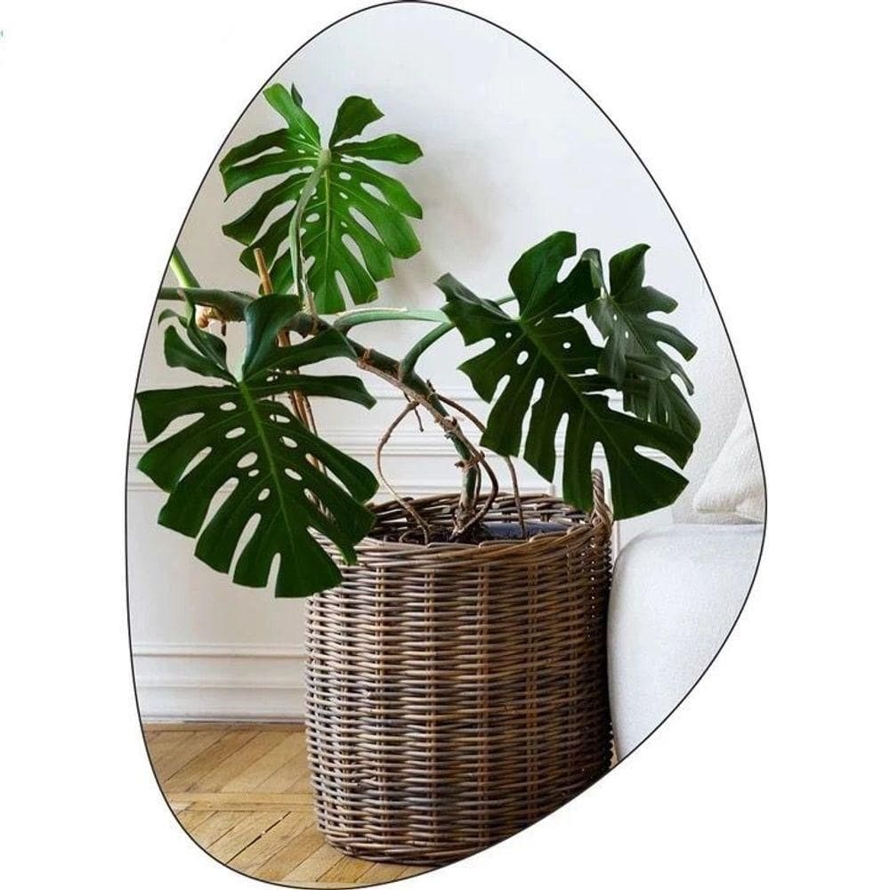 Espelho Brillare Lapidado Grande 115cm Orgânico Quarto Sala Banheiro Salão