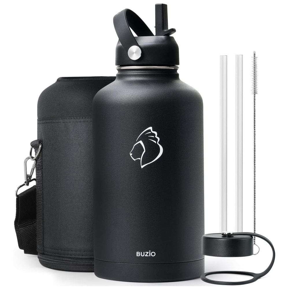 Garrafa Térmica 1900L Portátil com Isolamento a Vácuo, Aço Inoxidável, BUZIO, Preto