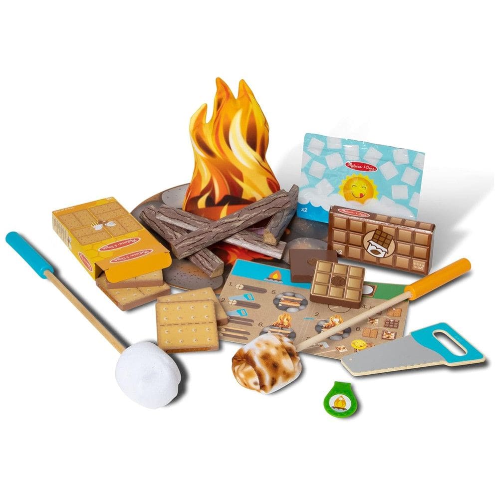 Kit Fogueira Infantil Campfire S Mores com 23 Peças para Crianças Acima de 3 Anos, Melissa & Doug