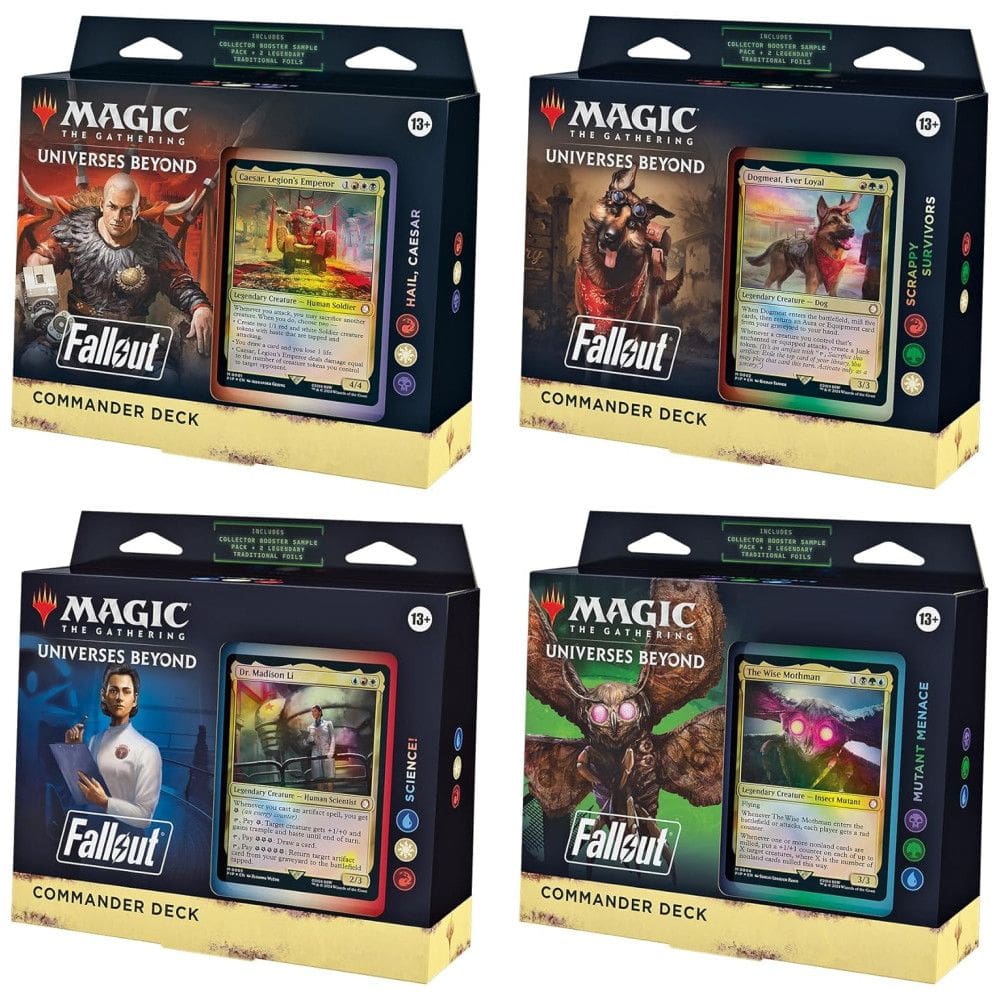 Magic: The Gathering Fallout Pacote de Decks de Comandante - Inclui todos os 4 Decks Hail Caesar, Scrappy Survivors, Science! e Mutant
