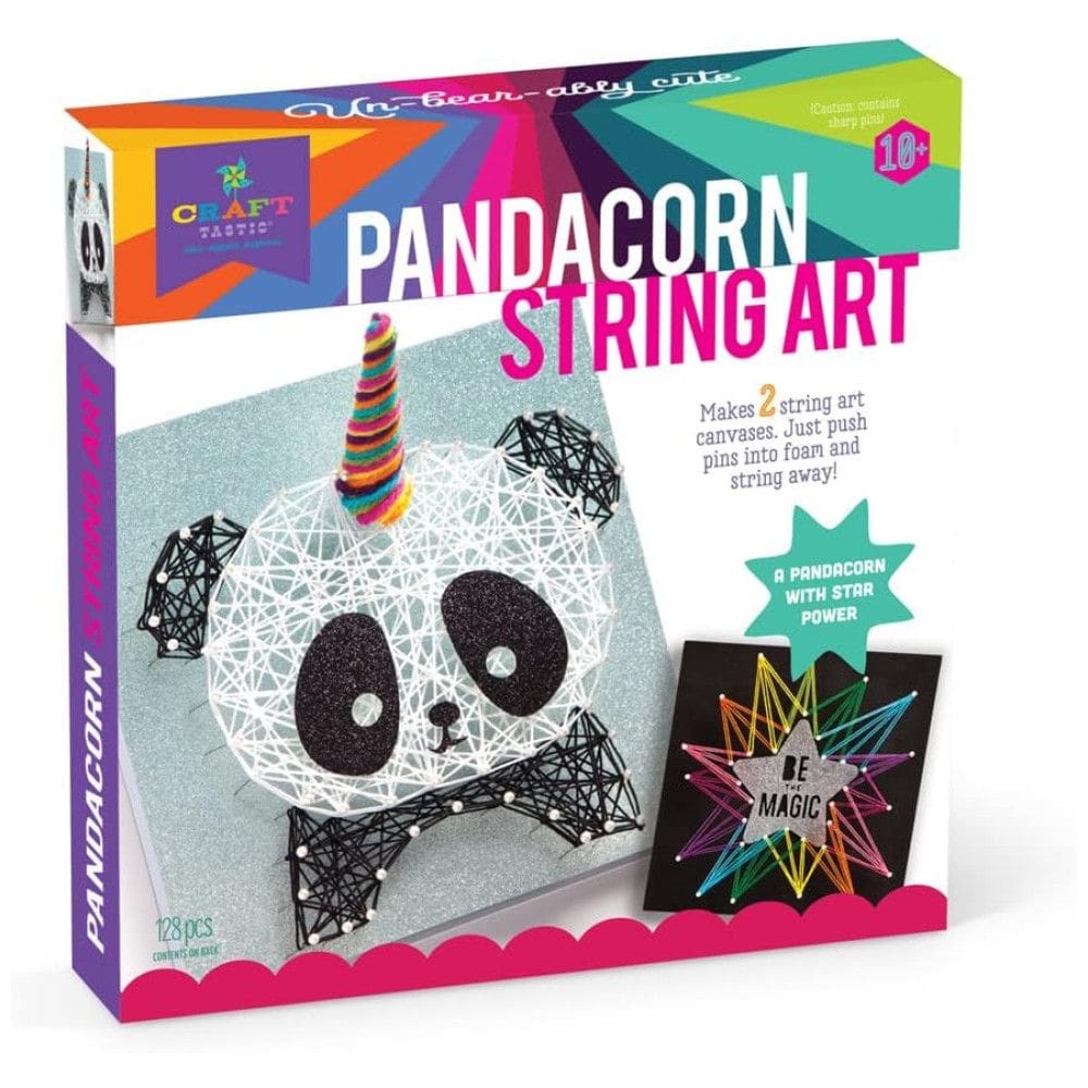 Kit Faça Você Mesmo DIY 2 Quadros Divertidos Tema Panda, Idade Recomendada 6 ou mais, CRAFT TASTIC CT1872, Rosa