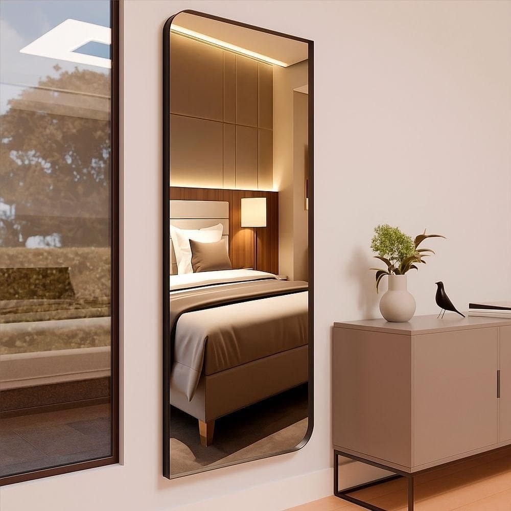 Espelho Orgânico Moldura Couro 110x50cm 150x60cm 170x70cm Corpo Inteiro Quarto Sala 150cm x 60cm