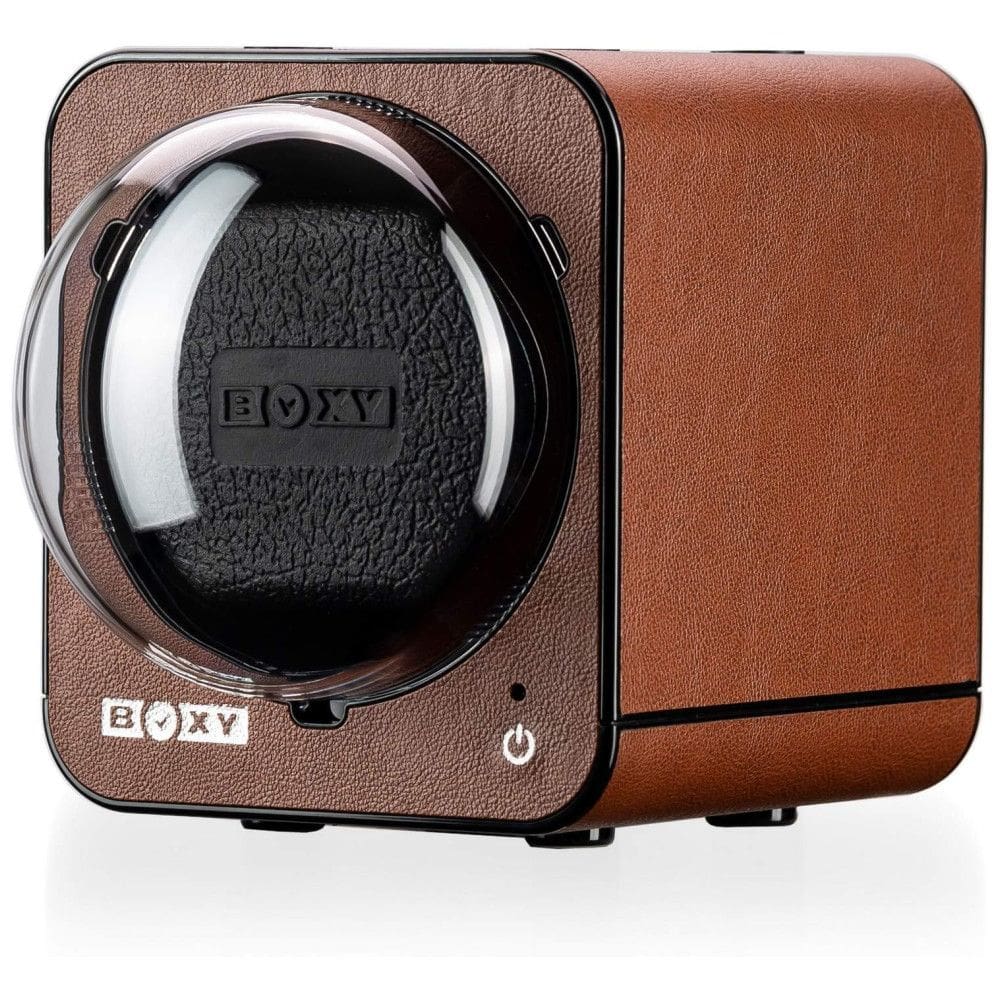 Caixa, Estojo Rotativo Automático para Relógios, 1 Lugar, ABEST BOXY Fancy Brick, Marrom