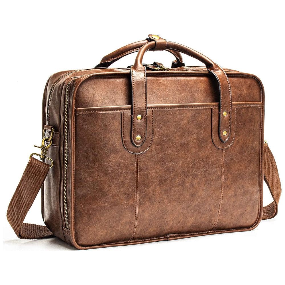 Bolsa, Maleta de Couro Masculina para Laptop, BOSIDU, Marrom