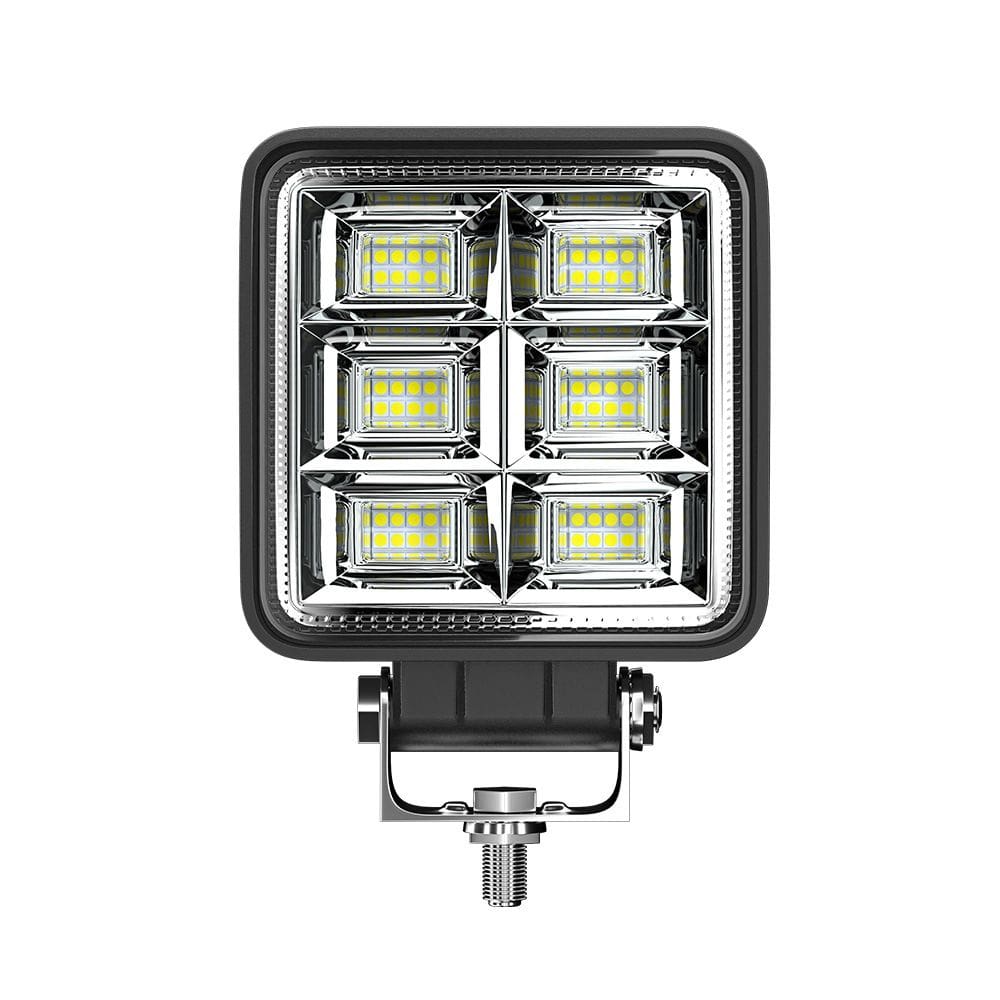 Farol de Milha Auxiliar Universal Quadrado Automotivo 10-30V 144W Super Forte, Longo Alcance 48 Led Carro Caminhão Moto